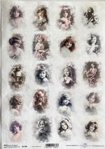 ライスペーパー  R1746-12  cameos, girls’s faces　再入荷
