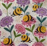SI27中　　F103-1　SD-OG040701  Happy Bees on Flowers