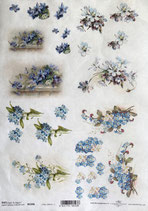 ライスペーパー  R2196-16　blue flowers
