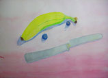 Knife And Banana Art Postcard