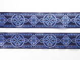 2m Borte aus Farben wählen Ornament Medaillon Mittelalter Tracht Bordüre Webband Meterware Kostüm Design Deko edel gemustert 35mm breit