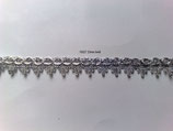 1m Posamenten Borte Fransen Farbe: Lurex-silber Meterware Bordüre Zierborte Vintage Brokat Tressen leonisch Design Deko edel