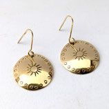 BL14. Boucles d'oreilles laiton doré "sunny"