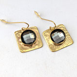 BL13. Boucles d'oreilles laiton doré "glacé"