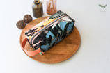 Pina  *~* Nadeltsche / Zubehörtasche / Blumen / blau, apricot & schwarz