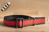 Halsband Zug-Stop Rot/Braun/Schwarz 4cm