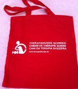 Stofftasche in rot mit Logo 40x36cm