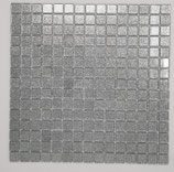 Soft Glas Glitter auf Netz  2x2cm Silber