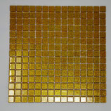 Soft Glas Glitter auf Netz  2x2cm Gold