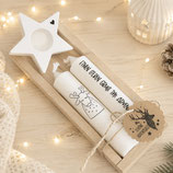 Geschenkset Kerzen klein "Einen lieben Gruss im Advent" Rentier