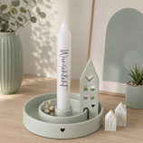 Kerzenhalter Mint mit bedruckter Kerze