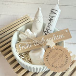 Geschenkset Schale Mint "Frohe Weihnachten"