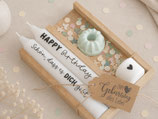 Geschenkset Kerzen "Happy Birthday" Mint