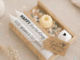 Geschenkset Kerzen "Happy Birthday" Gelb