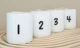 Adventskerzen 1 - 4 Weiss