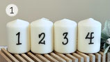 Adventskerzen 1 - 4 Creme
