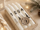 Advents Stabkerzen Creme im Kistli