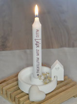 Kerzenhalter gerillt mit Häuschen "Alles Liebe zum Muttertag"