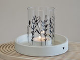 Teelichthalter mit Windlichtglas "Wiesenblumen"