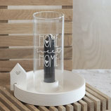 Kerzenhalter mit Windlichtglas "Home sweet Home"