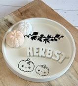 Tablett Beige rund "Herbst"