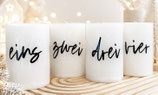 Adventskerzen 1 - 4 Weiss