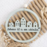 Häuschenkranz "Zuhause ist es am schönsten" Mint