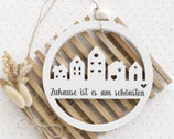 Häuschenkranz "Zuhause ist es am schönsten" Weiss
