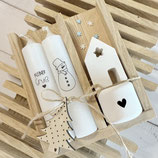 Geschenkset Kerzen klein "Kleiner Gruss" Schneemann