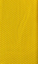 Jersey Interlock gelb/senf mit weißen Punkten 100 % BW  140 cm breit