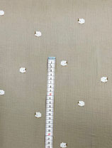 Musselin (Mousselin) Double Gauze in graubeige mit Schäfchen   130 cm breit   100 % Baumwolle