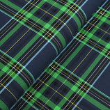 Jersey blau grün kariert  95 % Co - 5 % Ela  150 cm breit - 220g/m²