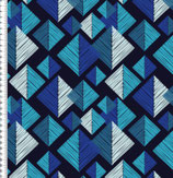 Jersey Tangram blau 93 % Co - 7 % Ela  150 cm breit