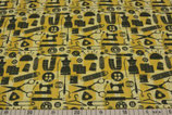 French Terry - Nähkram ;-) - beige schwarz - 95% Cotton  5% Elasthan - Breite 150 cm - 240 g/m²