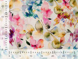 Watercolour Flower - 70 % Viscose 30 % Leinen - Breite 150 cm - Gewicht 185 gr/m²