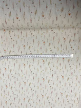 Musselin (Mousselin) Double Gauze in off weiß mit Blumen -  130 cm breit -   100 % Baumwolle - 130 g/m²