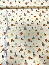Hunde - 100% Baumwolle Druck - Breite 140 cm - 140 g/m²