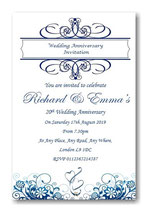 Personalised Wedding Anniversary Invites Ref WA10
