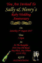 Personalised Ruby Wedding Anniversary Invites Ref RW2