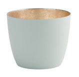 Windlicht Pastellblau Gold M