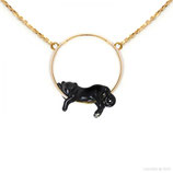 lying black panther necklace