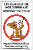 Panneaux Chien tenu en laisse - PVC A4