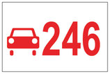 Parking avec n° d'emplacement pictogramme voiture