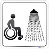 Plaque handicapé douche