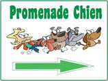 Panneau directionnel "promenade chien"