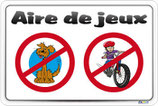 Interdictions aire de jeux