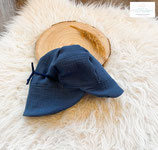 Musselinmütze blau