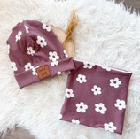 Hipstermütze "Kuschelzeit" große Blumen