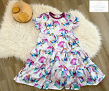 Sommerkleid Schmetterlinge mit Blumen 146/152