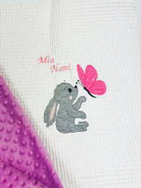 Babydecke Hase mit Schmetterling